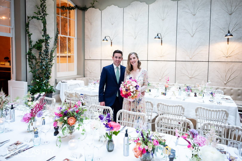 Wedding photograph of bride and groom at Somerset House