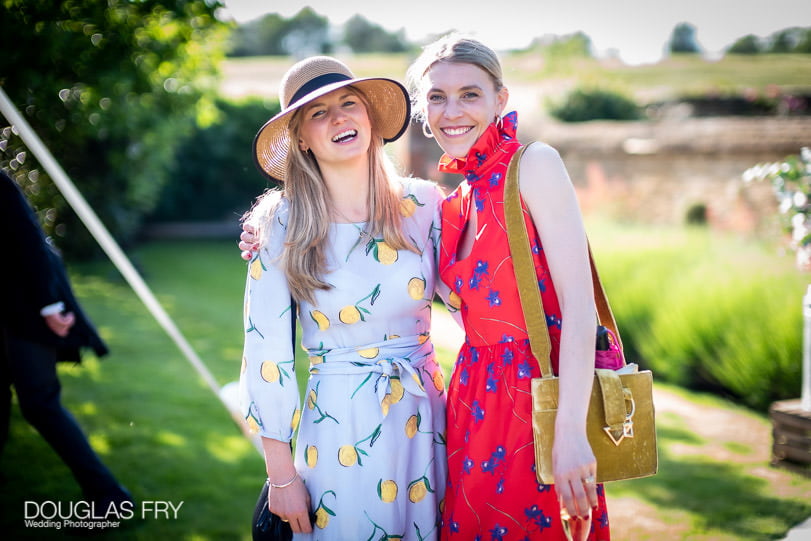 wedding photograph of guests at country wedding in Surrey