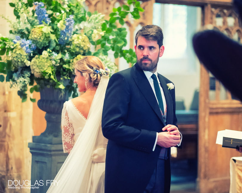 couple in church during wedding service