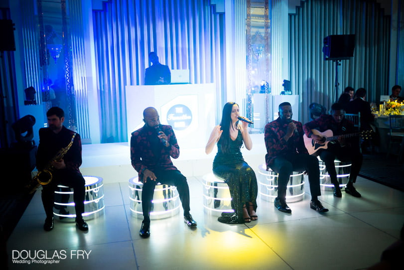 Wedding Photographer - The band at Claridge's Hotel in London