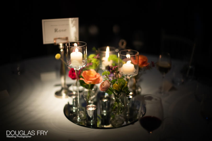 Wedding Photographer - table centre at Claridge's Hotel in London