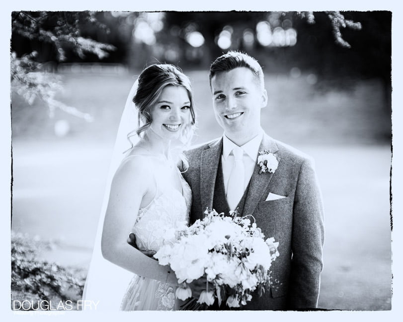 Bride and Groom wedding photograph at RAC Woodcote Park in Epsom