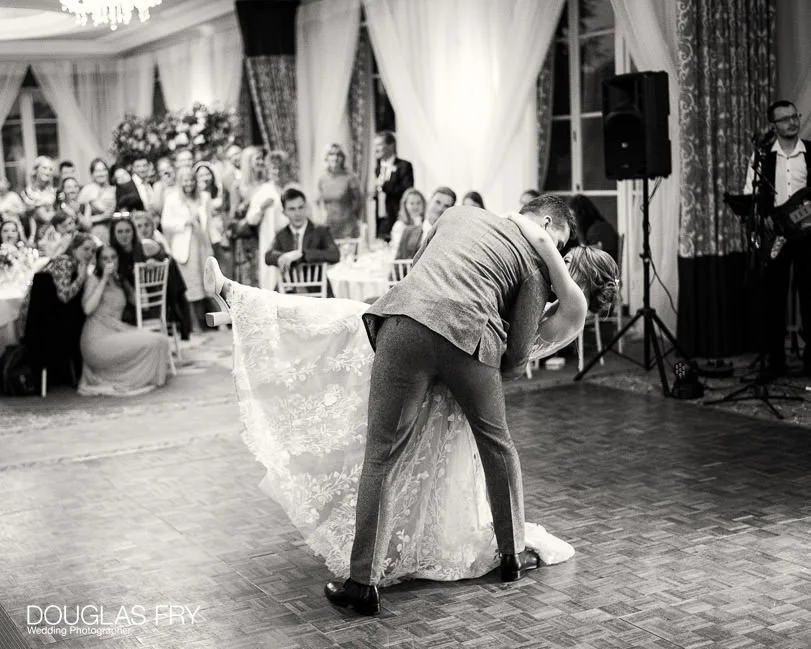 Wedding Photographed at RAC Woodcote Park 8 Bride and Groom wedding photograph dancing at RAC Woodcote Park in Epsom