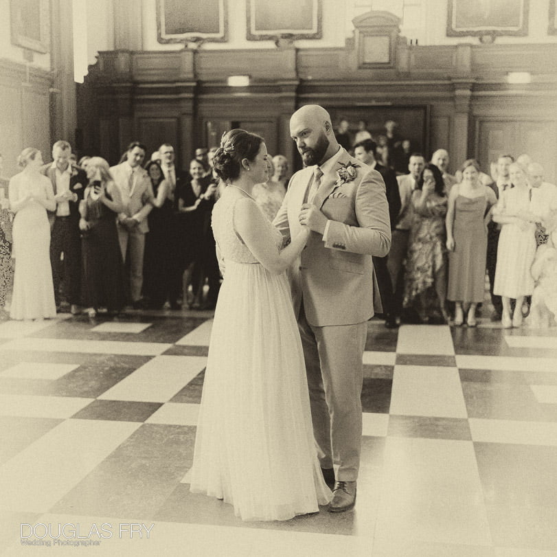 bride and groom dancing during their wedding at Inner Temple in London