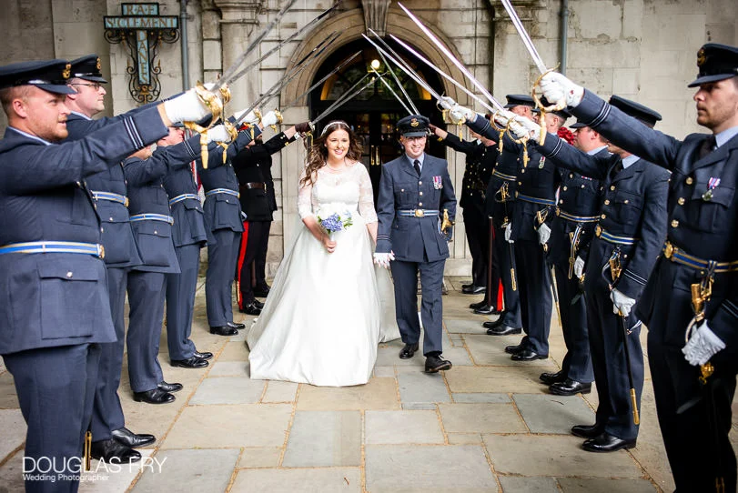 Military Wedding Photographer at St Clements Dane Church and The RAF Club in London 1 Wedding photographer - St Clement Danes Church in London - swords RAF