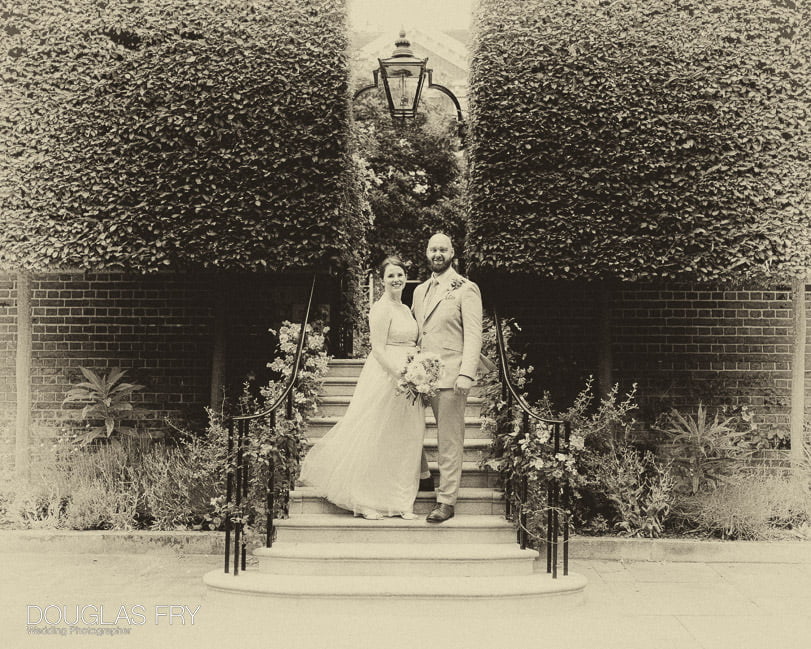 bride and groom at Inner Temple in London