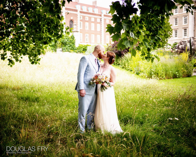 gardens at wedding at Inner Temple in London