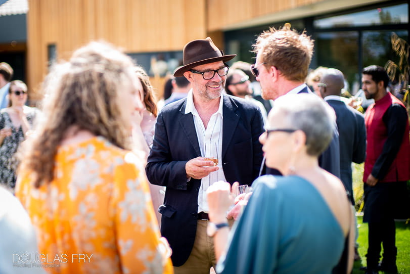 Guests photographed at wedding in suffolk