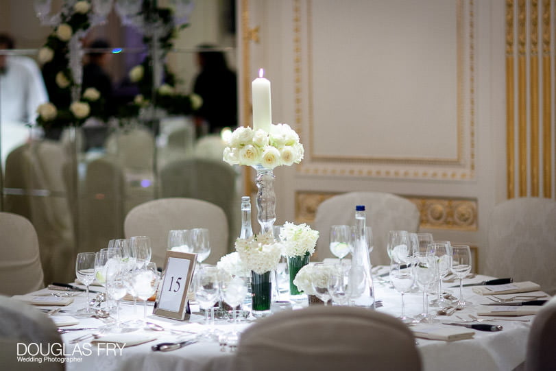 Wedding photographer at Mandarin Oriental - reception table