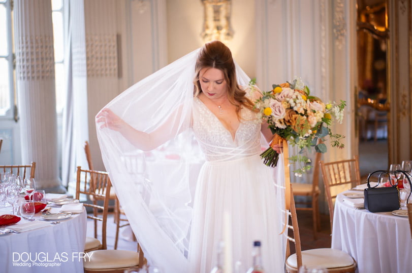 Bride before wedding at the Savile Club in London