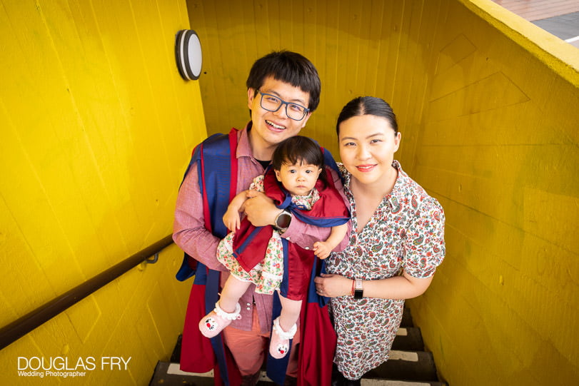 Family photographed on London's Southbank