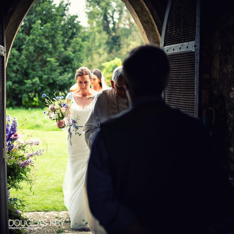 Wedding photography - Hampshire photographer -bride at church door