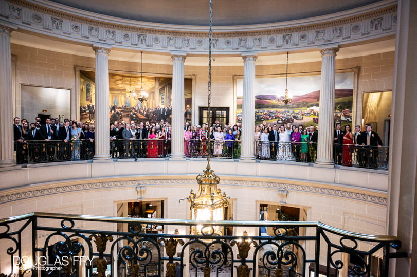 Wedding photographer at RAC in London - Mayfair - Royal Automobile Club - all the guests