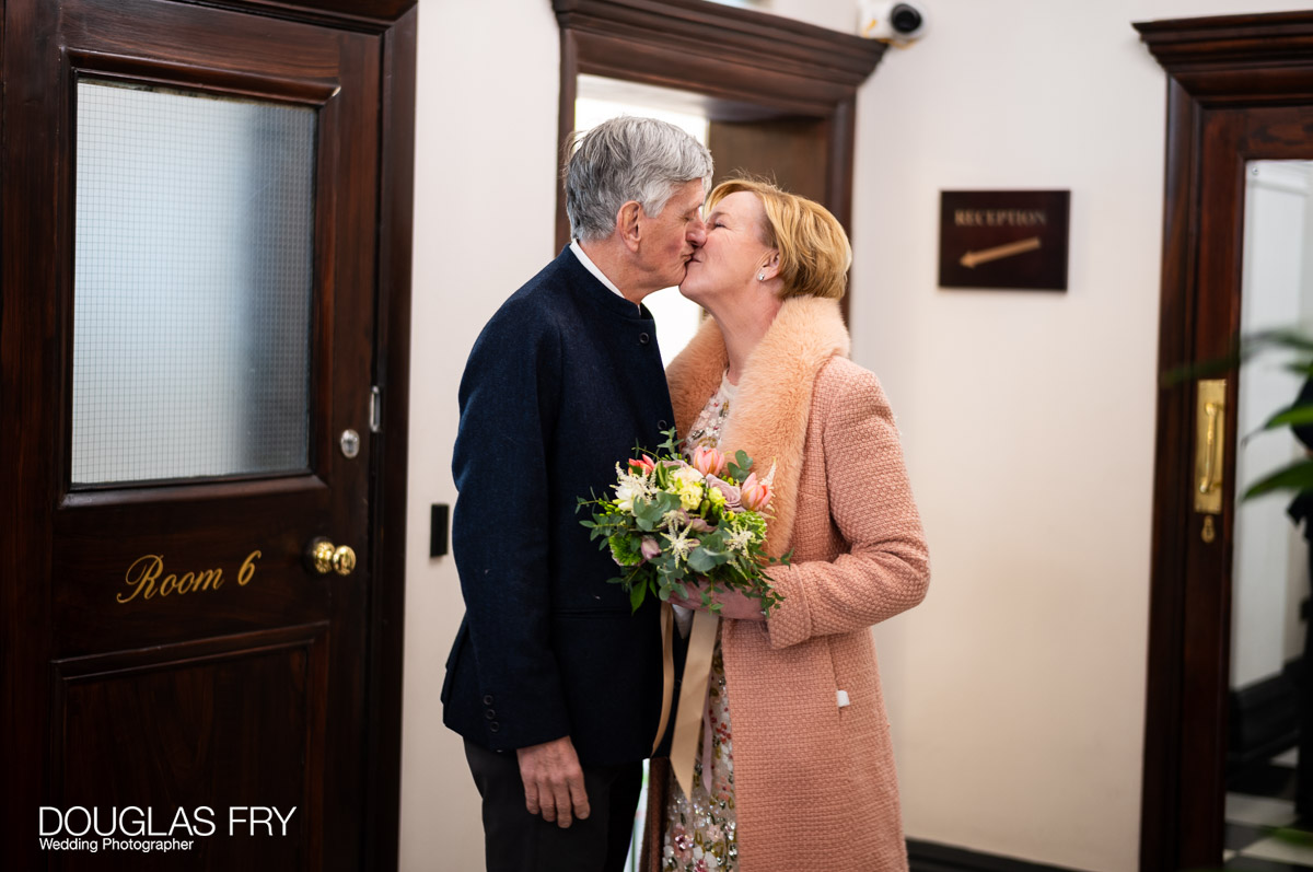 Chelsea Register Office photography by Douglas Fry of couple