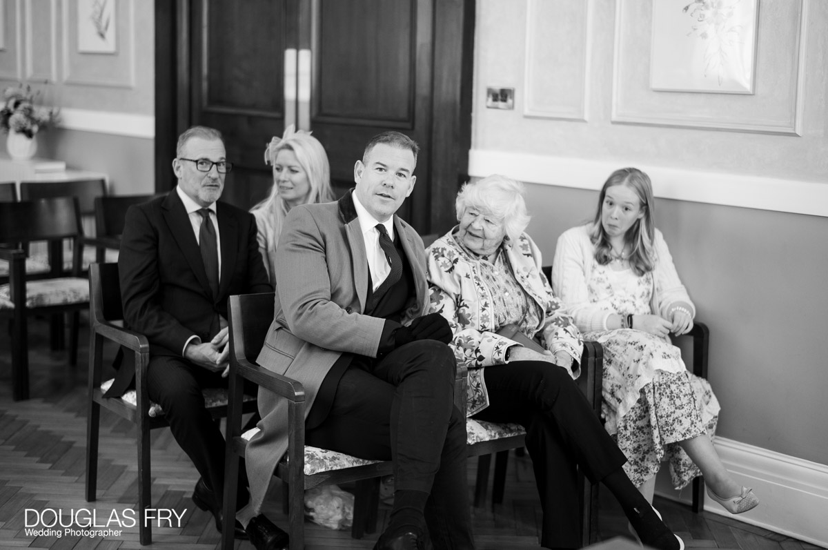 Chelsea Register Office photography by Douglas Fry of guests 
