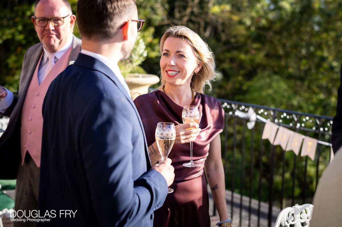 Guests at the wedding reception at The Petersham Hotel - wedding photography by Douglas Fry