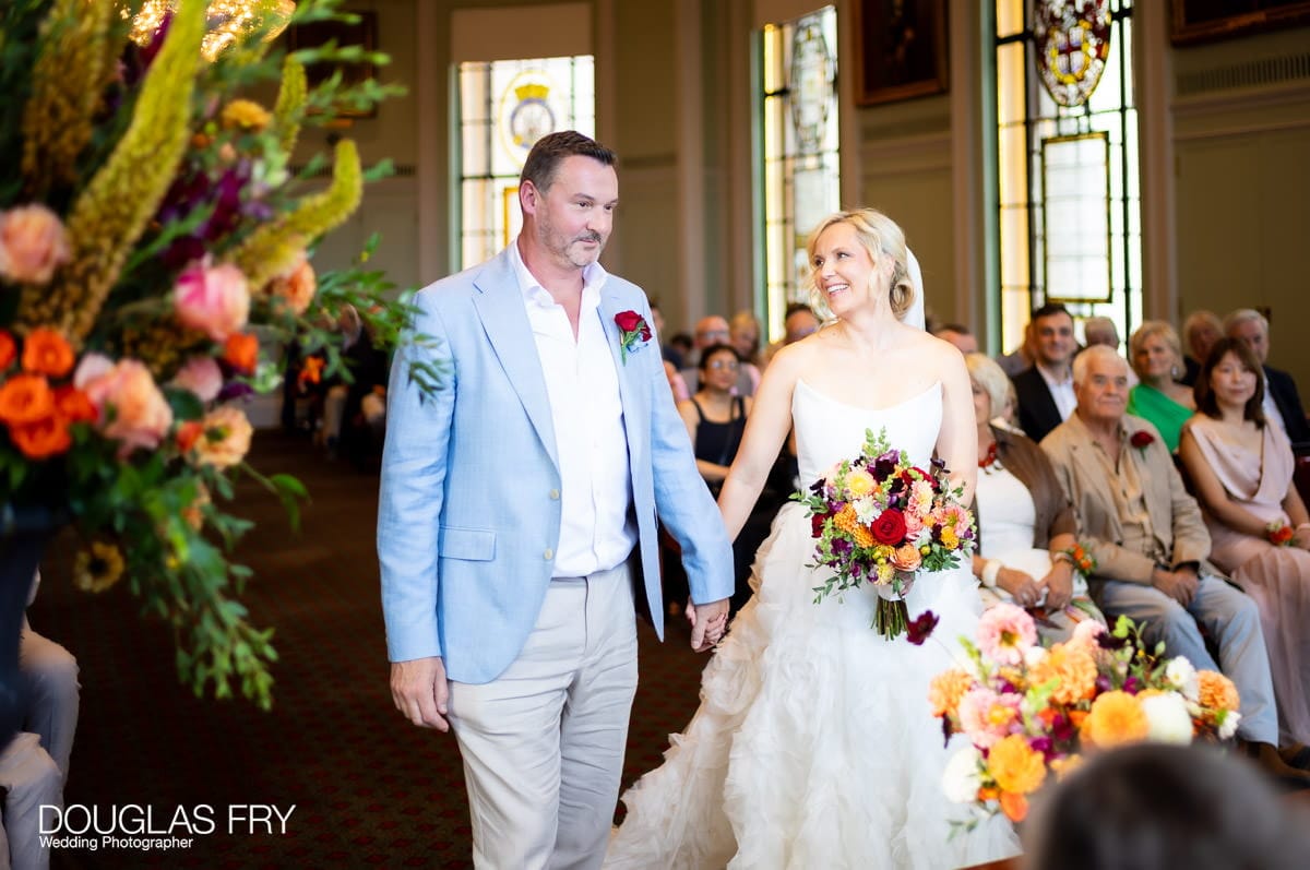 Wedding photograph of the couple during wedding ceremony 