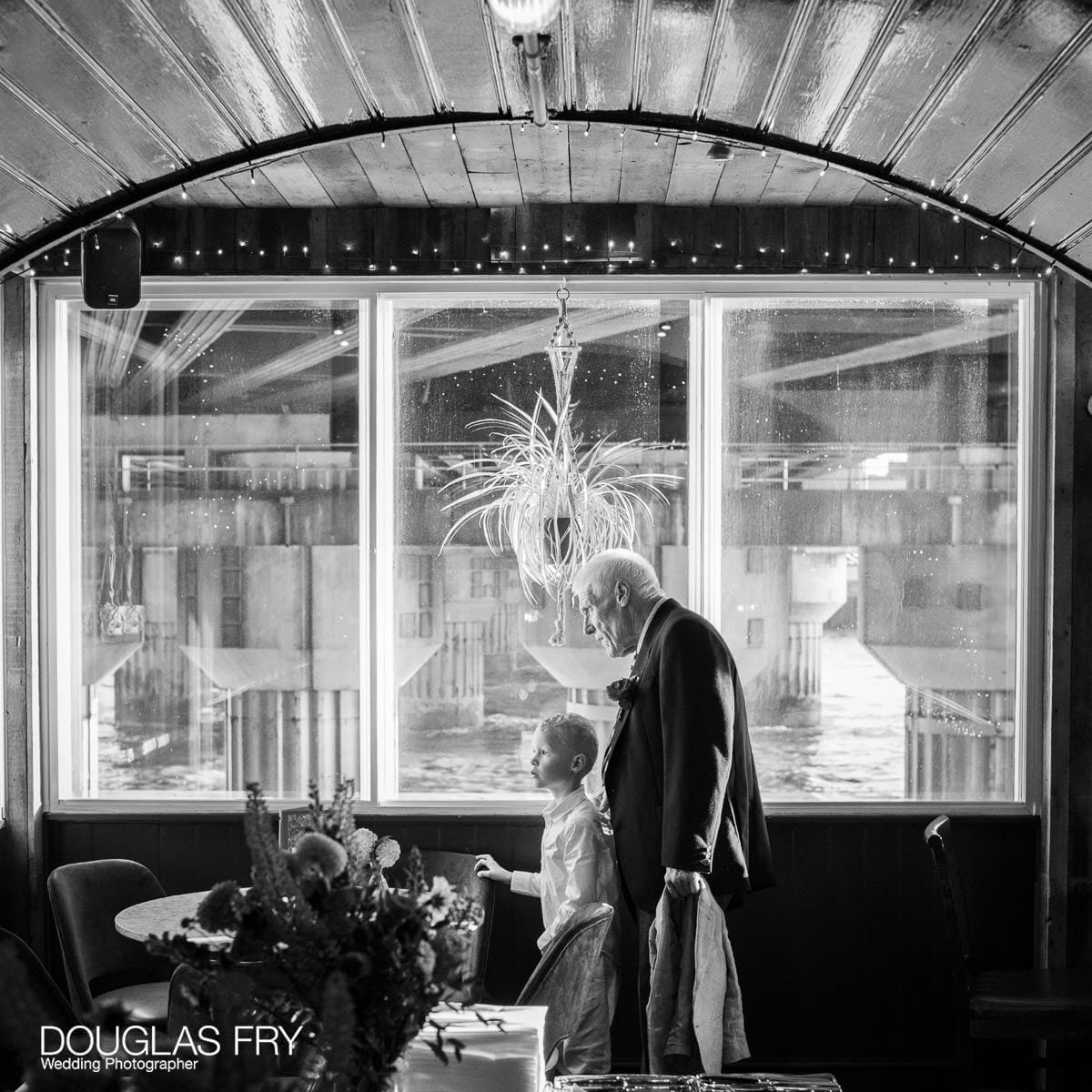 Grandson with Grandfather photographed at The Banker in London by wedding photographer